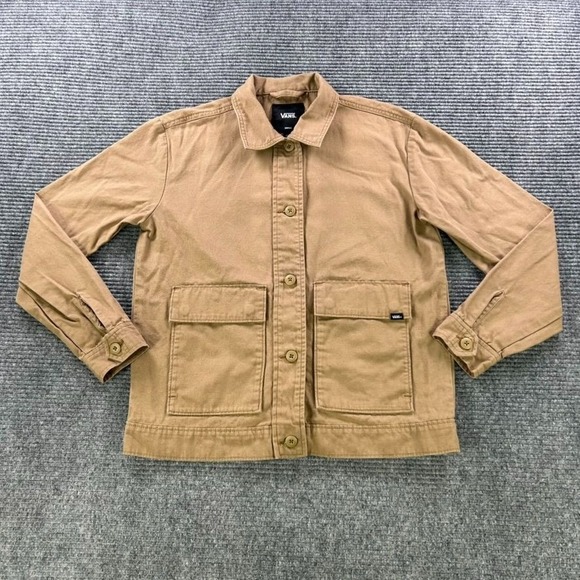 Vans Jackets & Blazers - Vans Lizzie‎ Armanto Dirt Canvas Utility Jacket Tan Women Small Floral Inside